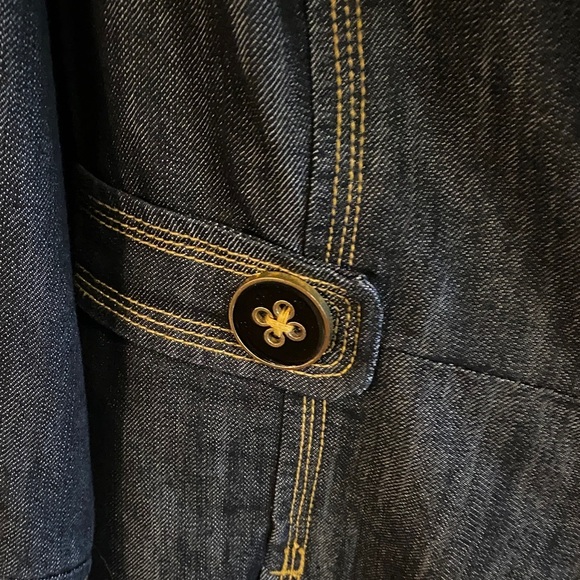 Baccini Dark Blue Denim Jacket with Gold Accents - Picture 3 of 7
